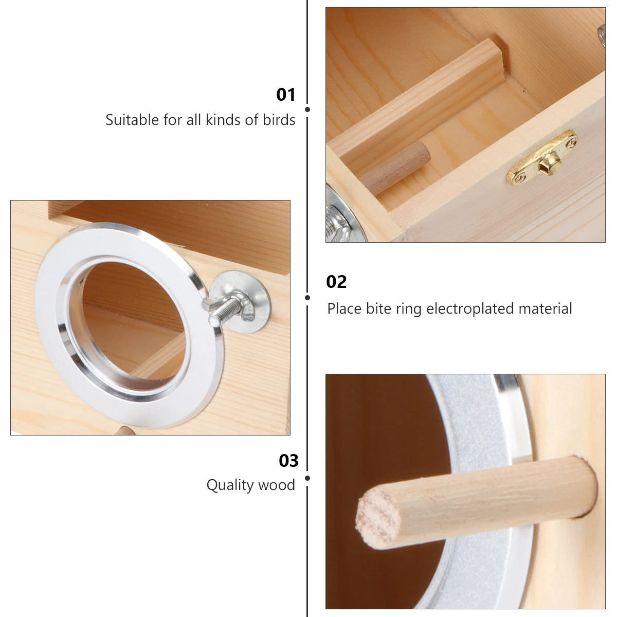 

Bird Cages Solid Wood Parrot Breeding Box Birds Nest for Decoration Small Wooden Bride