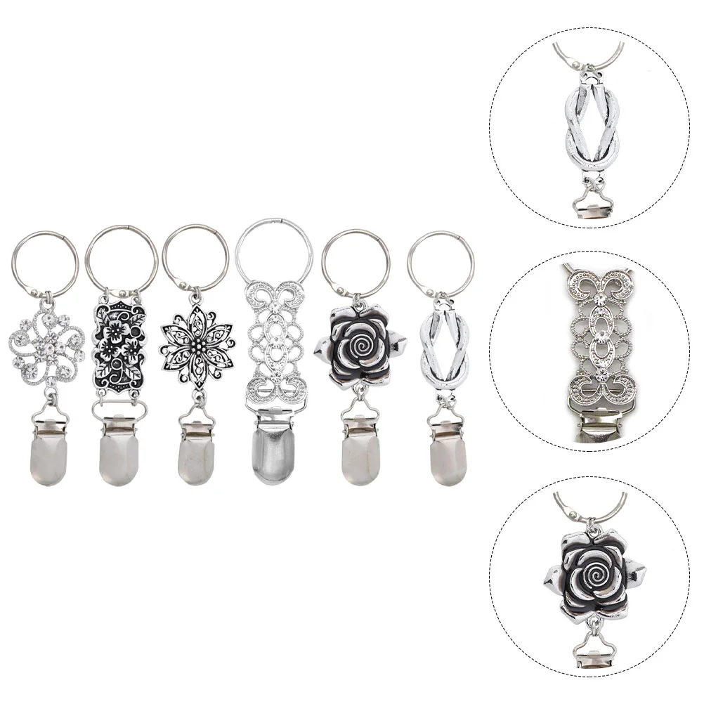 6 Pcs Alloy Flower Hat Clip Duffel Bags for Traveling Magnetic Clips Backpack Caps Sun Holder