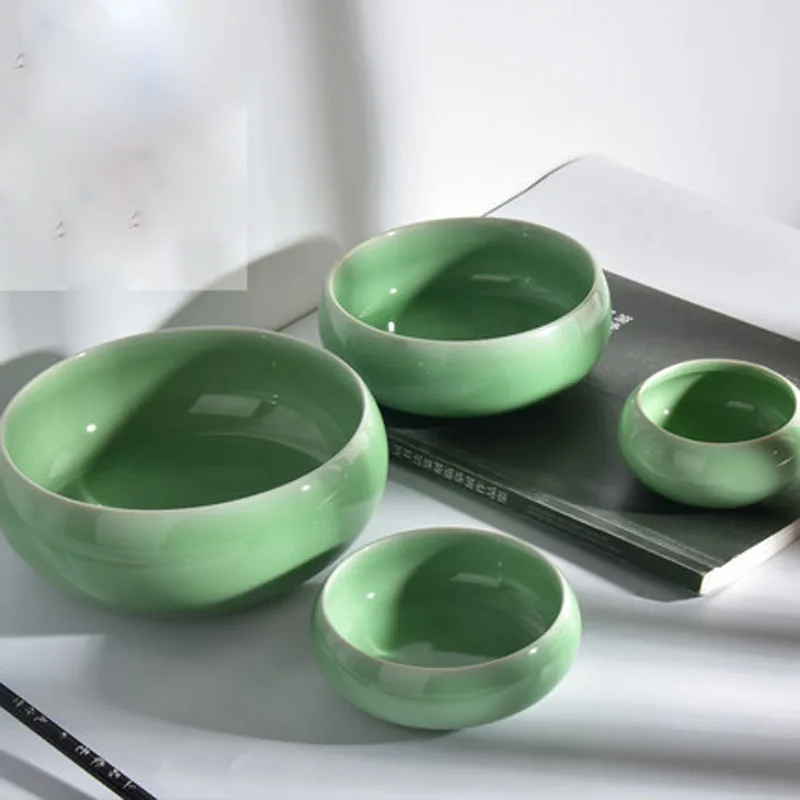 Ink Brush Washer Ceramic Water Pot Calligraphy Water Container Chinese Brush Rack Rest Office Study Stationery