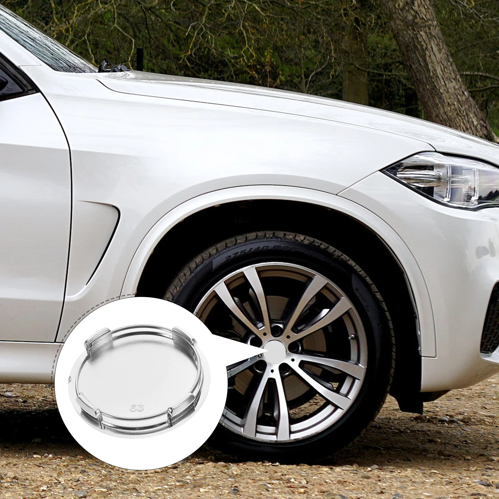 

2pcs 63Mm Wheel Center Hubcaps Car Wheel Rim Cover Replacement Durable Universal Hubcap For Car Truck Tuning Silver