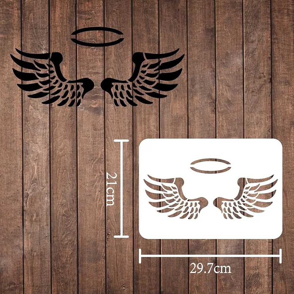 1 قطعة قوالب استنسل رسم بلاستيكية كبيرة قابلة لإعادة الاستخدام للرسم على سجل القصاصات والبلاط والأثاث الخشبي