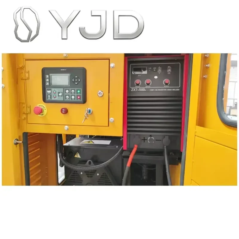 YJD Unipower 400A Mobile Welder Generator Heavy  37kw Silent Diesel Welding Machine Auto Start ISO Certified 50Hz Frequency