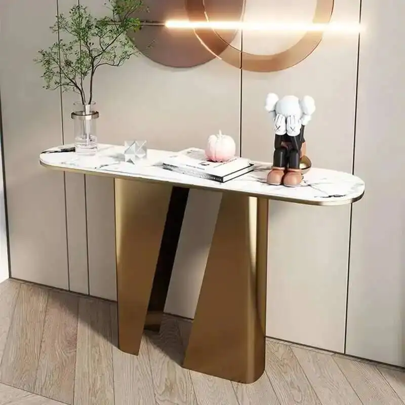 طاولة مدخل منتصف الممر الحديثة المعادن الشمال وحدة التحكم اللوبي وحدة التحكم الجدول الفاخرة المدخل Tavolo Soggiorno أثاث غرفة المعيشة #3