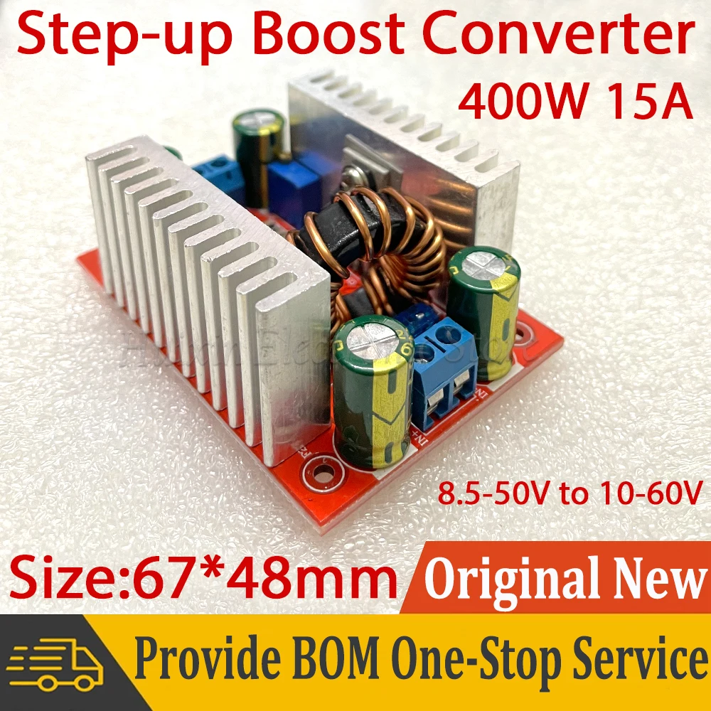 DC 400W 15A Step-up Boost Converter Constant Current Power Supply LED Driver 8.5-50V to 10-60V Voltage Charger Step Up Module