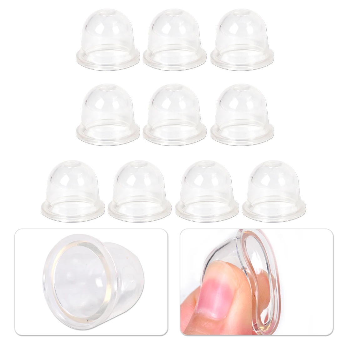 10Pcs Primer Bulb Replacement fit for Zama Echo Husqvarna Poulan Weedeater Stihl Shindaiwa Carburetor Clear