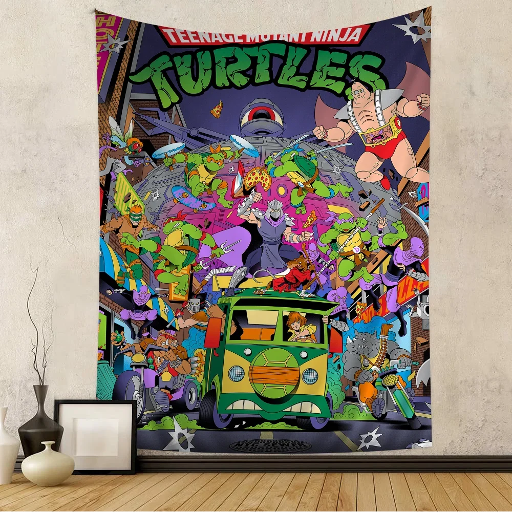 N-Ninja Turtles Printed Large Wall Tapestry Hanging Tarot Hippie Wall Rugs Dorm Art Home Decor