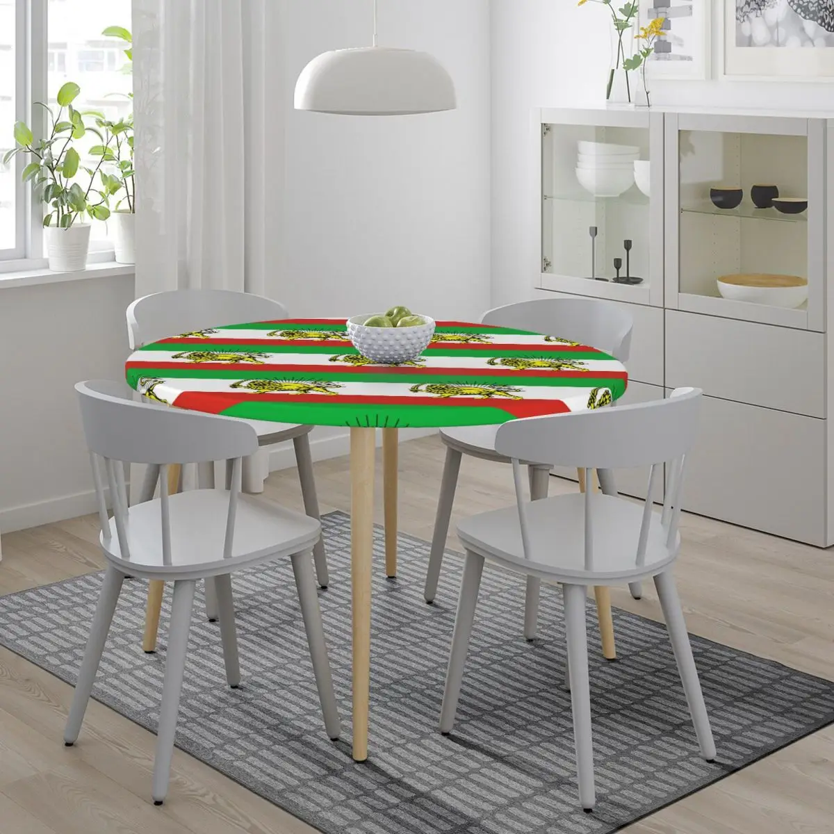 Flag Of Persia Iran (Pahlavi) Waterproof Round Tablecloth Oilproof Table Cloth for Kitchen Events Dining Table Cover