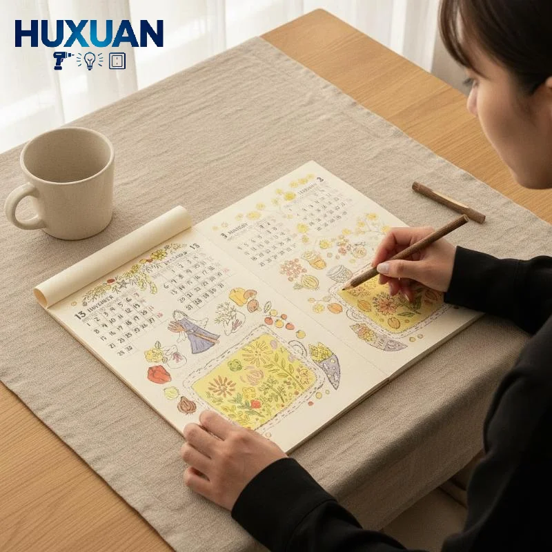 2027 Wall Hanging Calendar Cute Hand Drawn Afternoon Tea Floral Patterns For Home Office Wall Decor