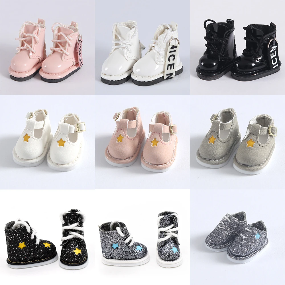 New Doll Canvas Shoes PU Boots For Blyth Doll 6Inch Bjd Dolls Azone ICY Licca Doll 11cm obitsu11 1/12bjd Nude Molly GSC Body