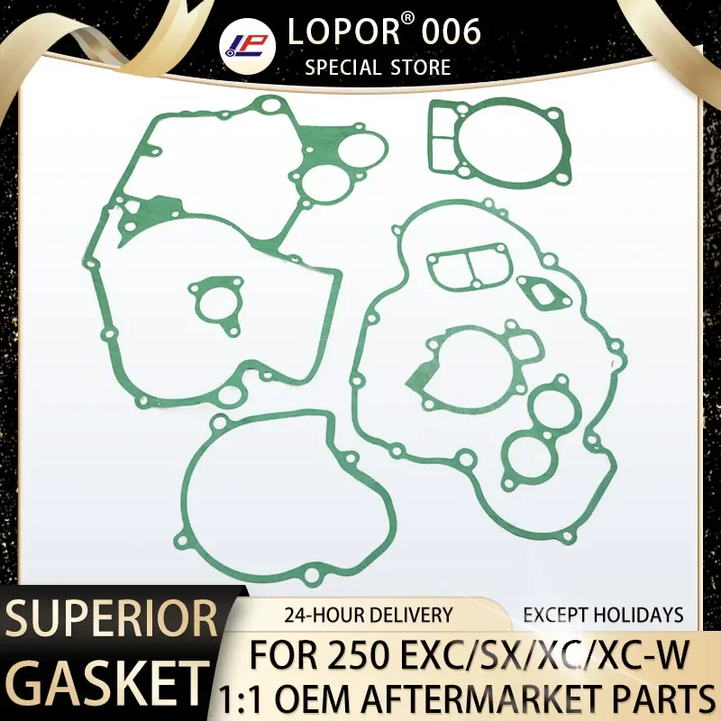 

LOPOR Motorcycle Engine Cylinder Crankcase Clutch Starter Cover Gasket Set FOR 250EXC 2005 250SX 2005-06 250XC,XC-W 2006