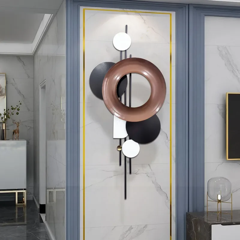 Light Luxury High End Living Room Background Wall Hanging Metal Wrought Iron Wall Decoration Art Piece for Home Decor