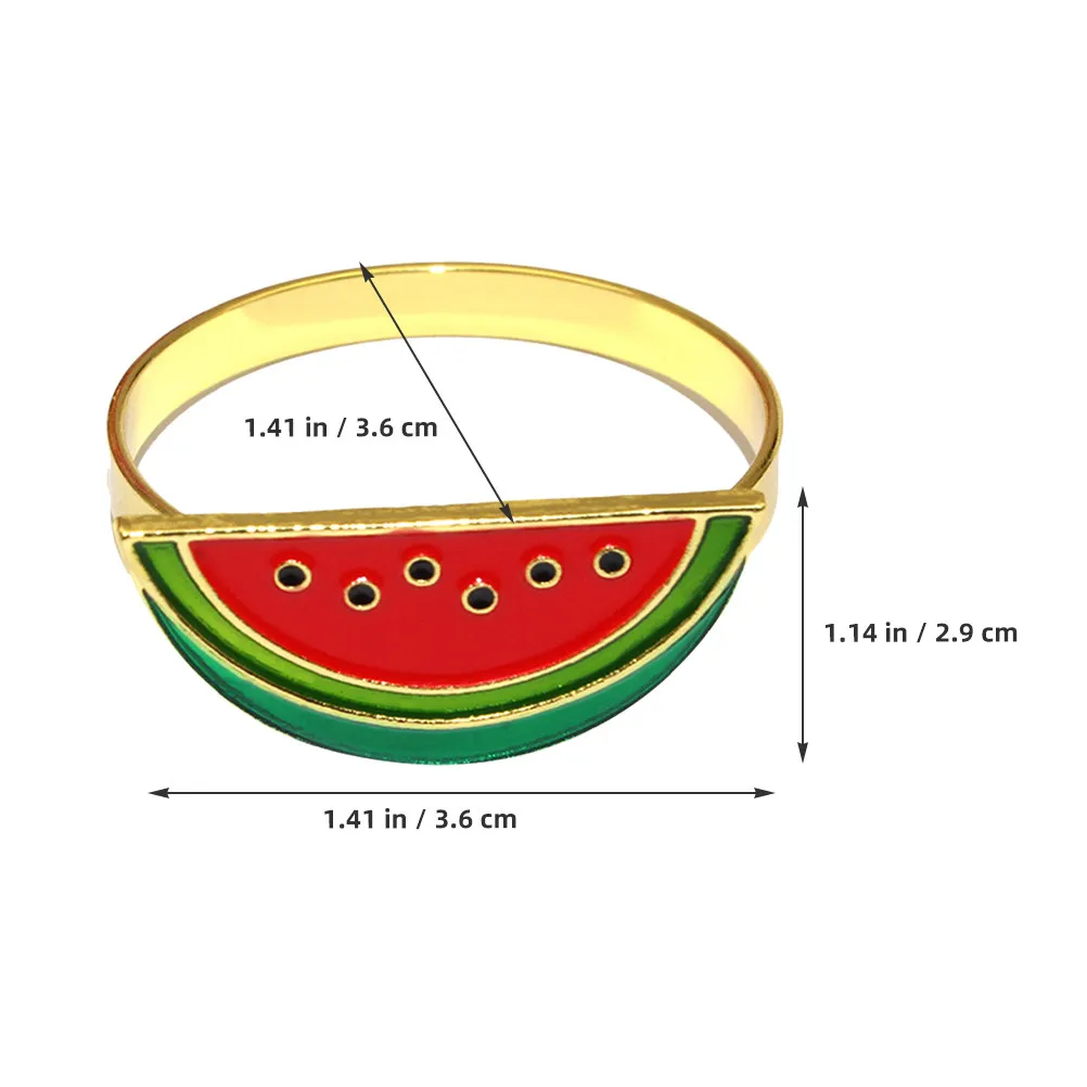 4Pcs Watermelon Napkin Rings Summer Fruit Buckles for Parties Picnics Family Gatherings Tropical Table Decor Cocktail Rings