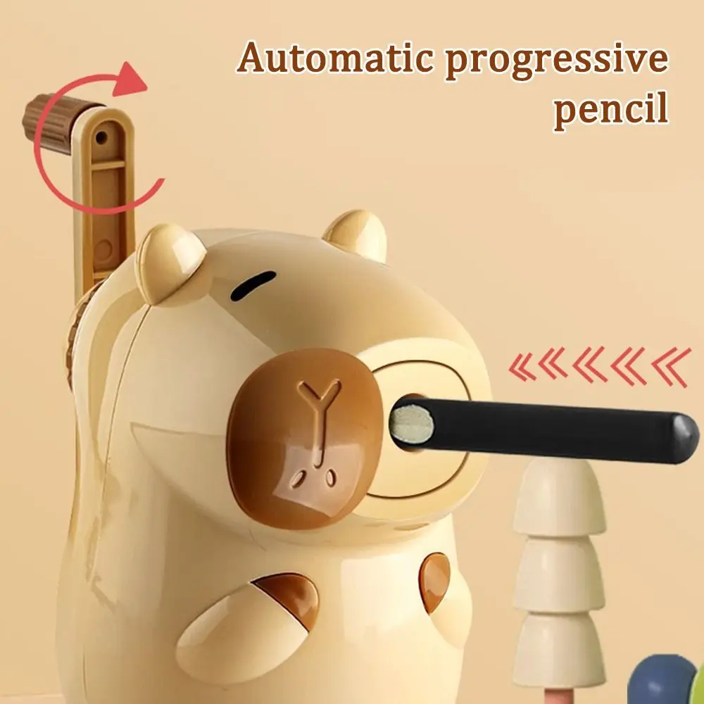 Trendy Cute Capybara Pencil Sharpener Mechanical Manual Pencil Sharpening Automatically Enters Cartoon Sharpening Tools