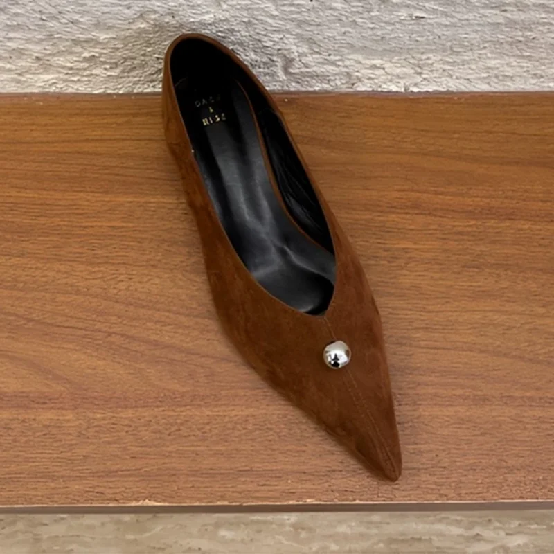 أنيقة أشار تو أحذية نسائية الشقق أحذية فاخرة للمرأة الصنادل الضحلة 2025 الخريف فساتين راقية حفلة جديدة Mujer Zapatos