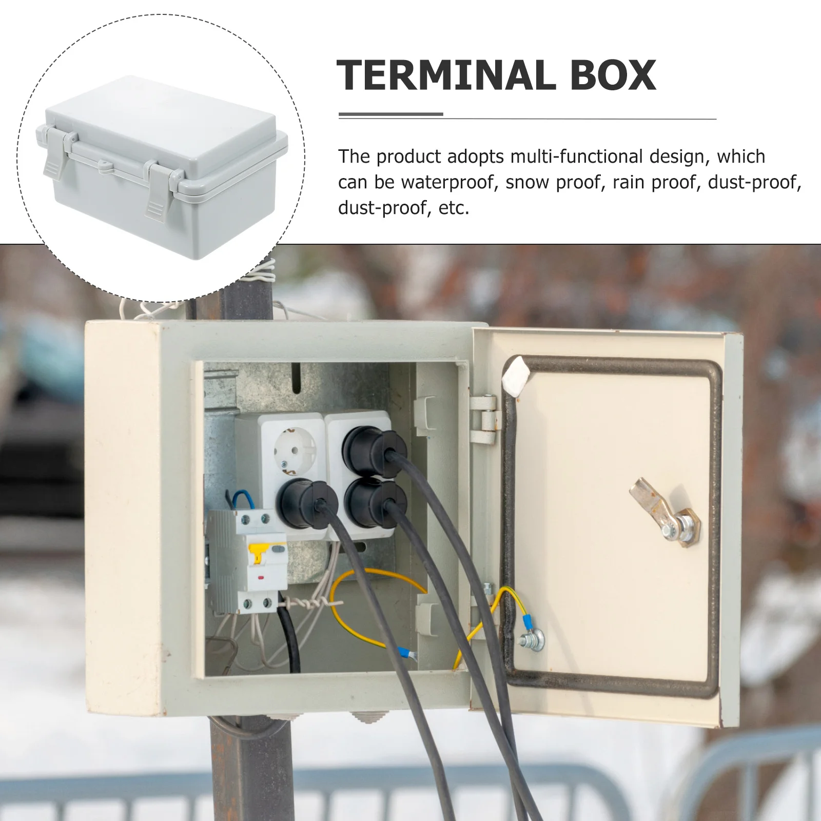 

Waterproof Junction Box With Mounting Panel Ip67 Outdoor Electrical Enclosure For Diy Electronics Plastic