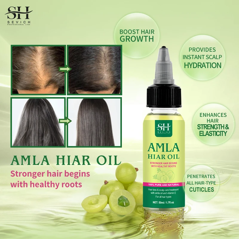 

Original Amla Oil For Hair Growth India Gooseberry Hair Oil Anti Hair Loss Scalp Treatment Damaged Hair Repair Growing Care 50ml