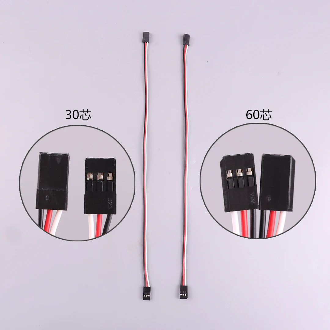 10PCS/lot 30 60 cores for Futaba JR Dual male head wire Extended signal wire male to male 10 15 20 30cm Servo Lead