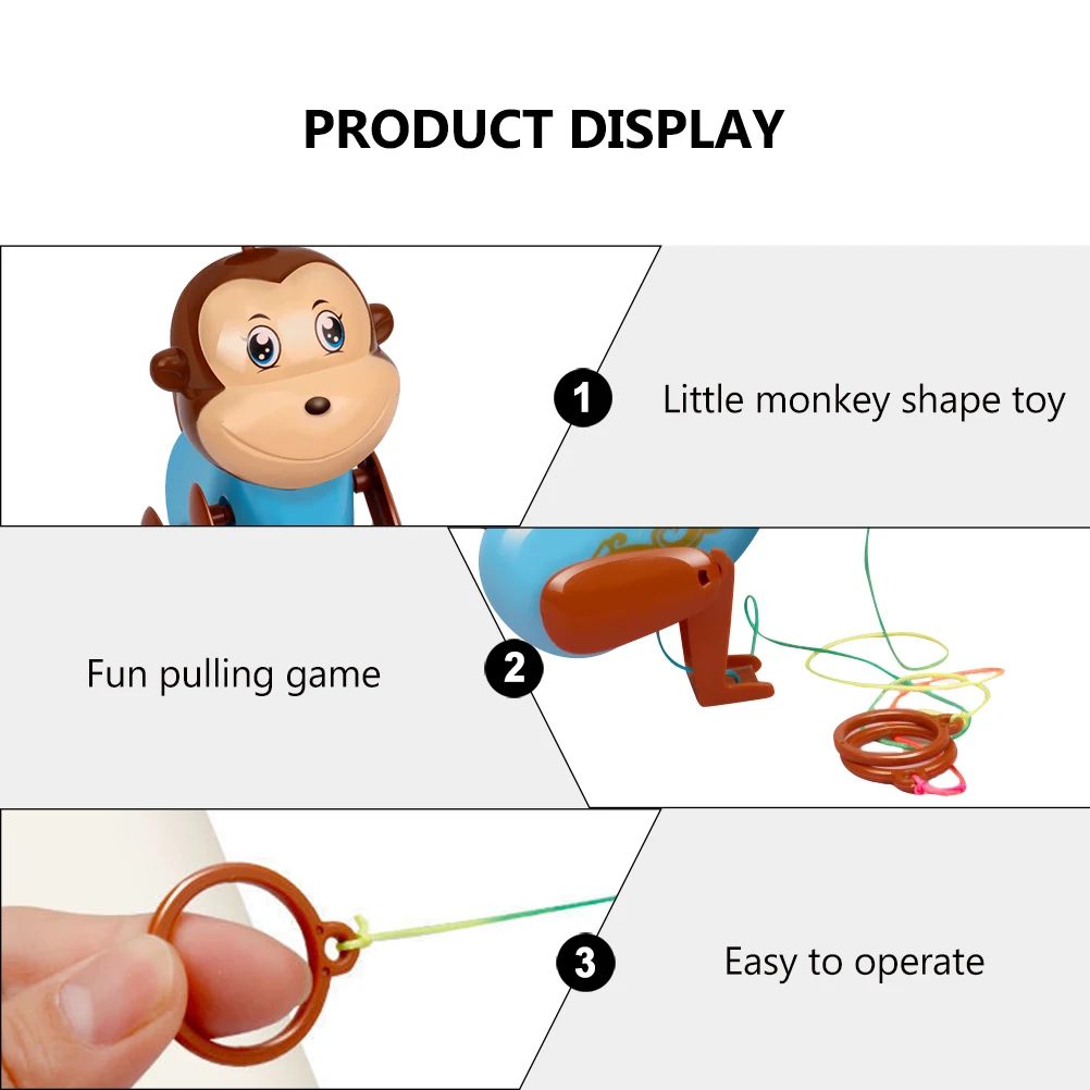 

Climbing Rope Monkey Toys Finger for Kids Cartoon Plaything Manual Plastic Baby Crawling Blue Pulling Toddler