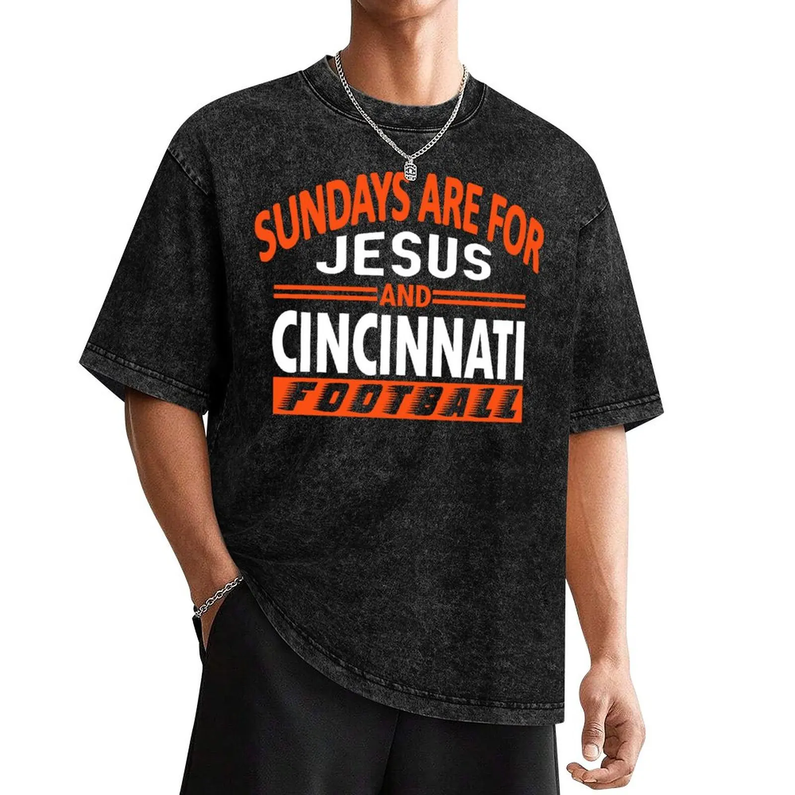 

Cincinnati Football Fan - Sundays Are For Jesus and CIN T-Shirt customs design your own plain white t shirts men