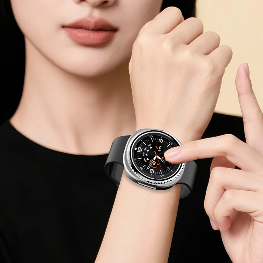 Безельное кольцо + чехол для ПК для Samsung Galaxy Watch 8 classic 46 мм, защитный жесткий бампер для ПК, Galaxy Watch8, классический защитный чехол