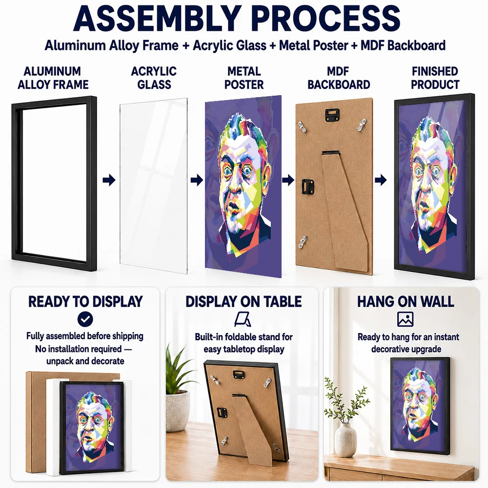 Jack Roy Comedy Legend Portrait Framed Aluminum Metal Poster Customized Graphic Tribute Wall Art Ideal For Collectors In Bedroom
