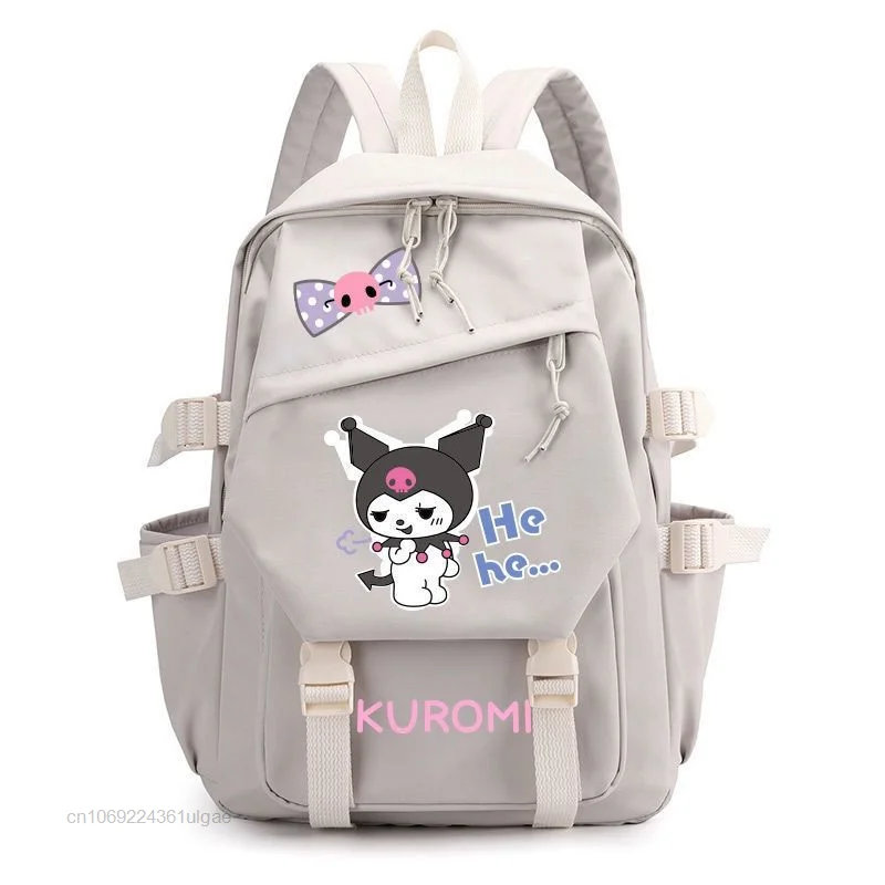 Sanrio – sac à dos avec imprimé de dessin animé Kuromi pour femme, fourre-tout d'école, esthétique, Double épaule, grande capacité, Y2k