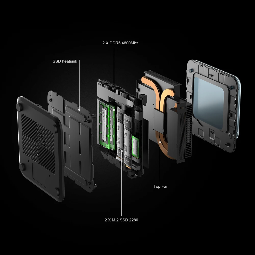 Chatreey AN3P Mini PC R7 7735HS 680M Computer desktop da gioco con WiFi 6/Bluetooth 5.2//HDMI/DP/USB 4.0