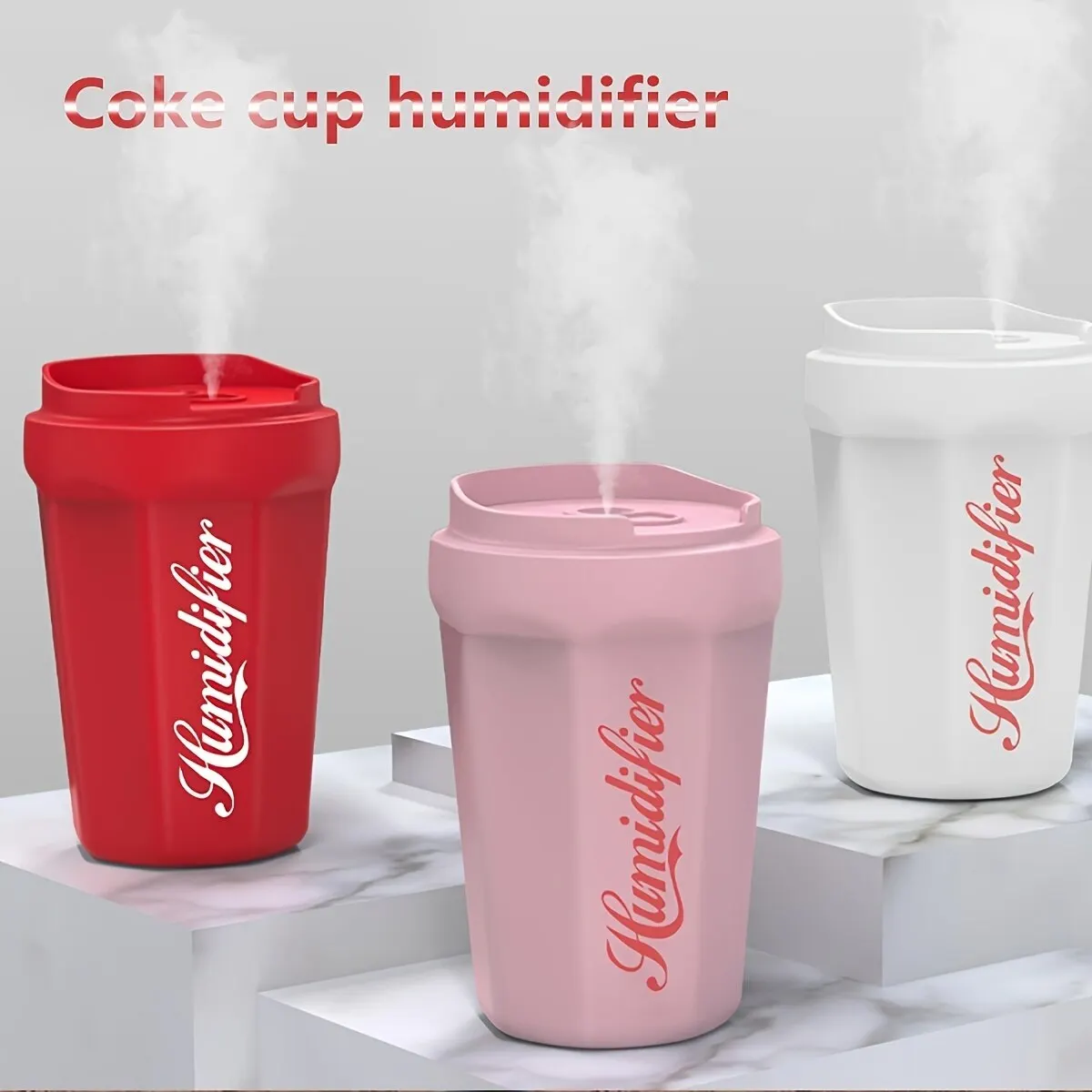 1 Pack Coke Cup Humidifier Car Home USB Aroma Diffuser Summer Flame Air Coke Cup Cool Mist Bedroom Study Room Mini Humidifier Ca