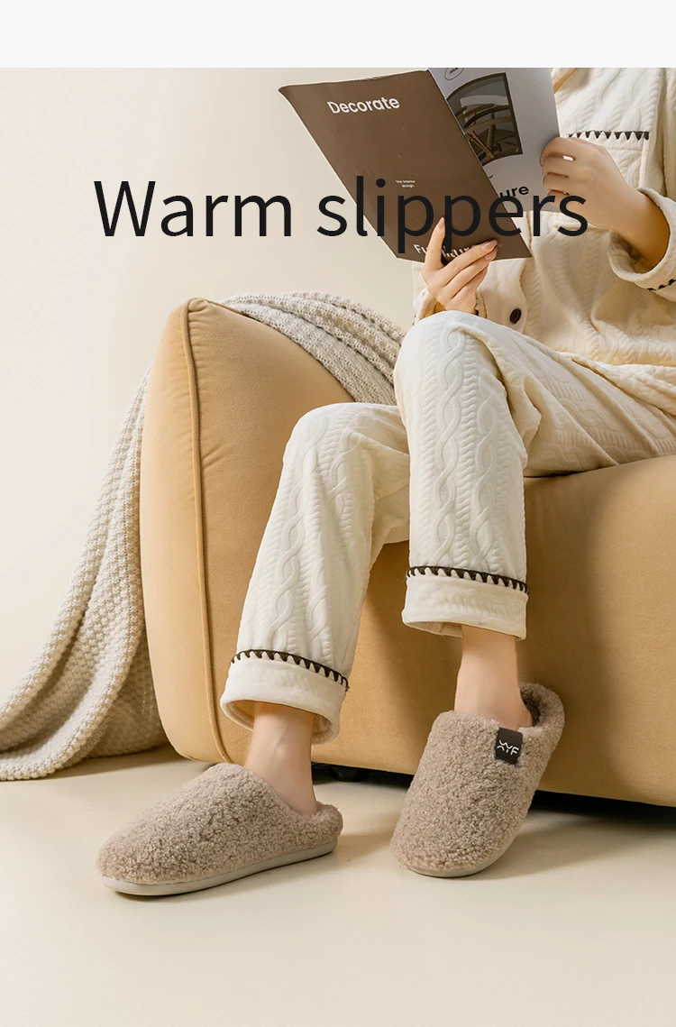 Herren-Hausschuhe für Herbst und Winter, für den Innenbereich, rutschfeste, warme, weiche Plüsch-Slip-Ons, gemütliche, atmungsaktive, leise Hausschuhe für Paare – Detail 9