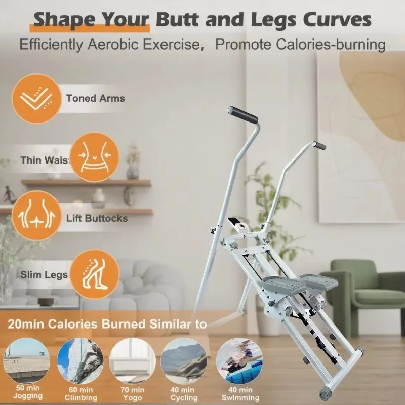 YTYIN Home Floor Mounted Climbing Machine Stair Stepper Foldable Portable Sport Stair Stepper Exercise Equipment