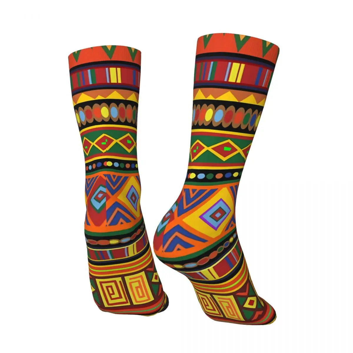 Happy Funny Men's Socks Africa Ethnic Colorful Pattern Design Retro Harajuku Culture Hip Hop Novelty Pattern Sock Gift Printed