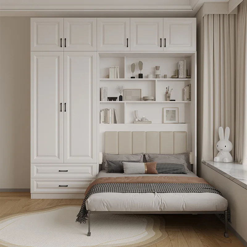 Multifunctional forward flip rollover folding bed cabinet integrated invisible bed balcony study wall bed