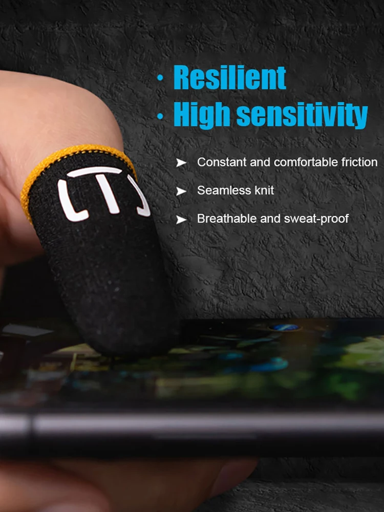 1Pair Finger Glove Fingertips Cot Fiber Gaming Finger Sleeves Anti-slip Game Controller Finger Sleeve for PUBG Mobile Phone Game