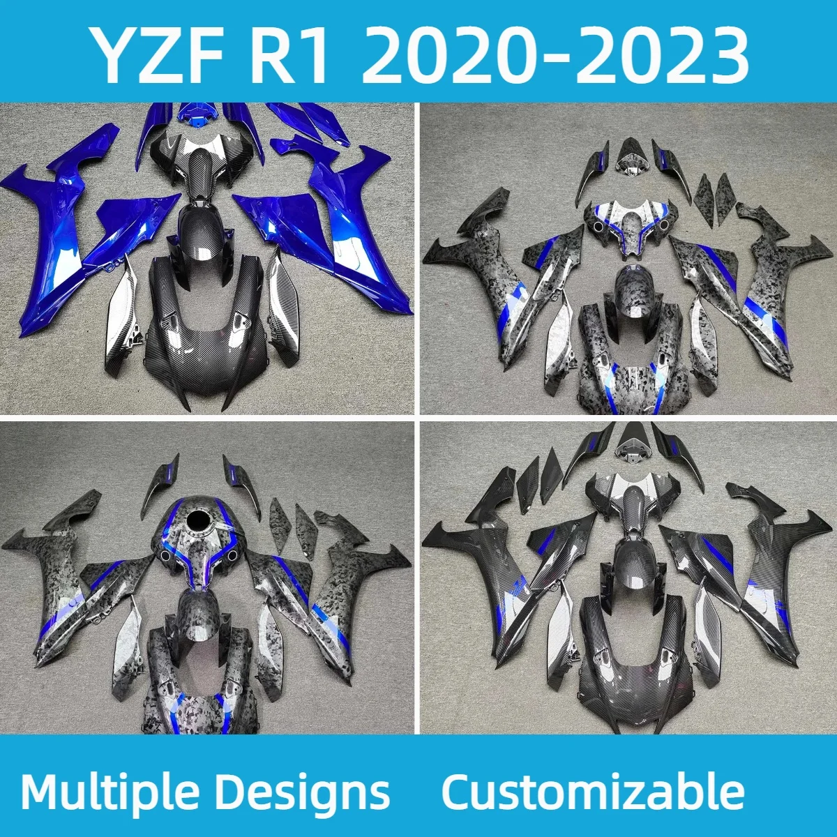 Best Unique Fairing Kit for Yamaha YZFR1 2020 2021 2022 2023 Carbon Fibre Motorcycle Fairings Body Set YZF R1 20 21 22 23