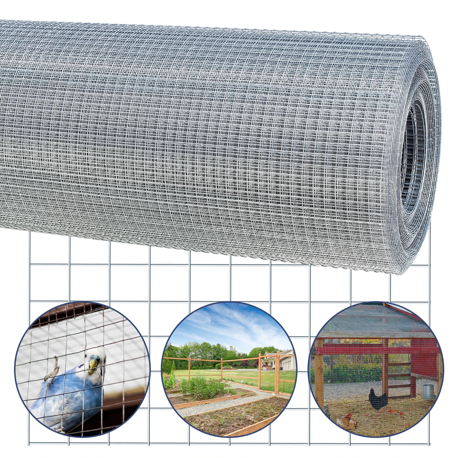 

Customized 1/2inch 24inchx50ft Roll 19 Gauge Hardware Cloth Galvanized Welded Steel Wire Mesh Roll