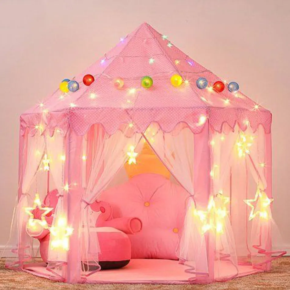 Portable Children\'s Tent for Kids Tent Toys Girls Princess Castle Tipi Infantil Children\'s House Vigvam Teepee Baby Tent Gifts