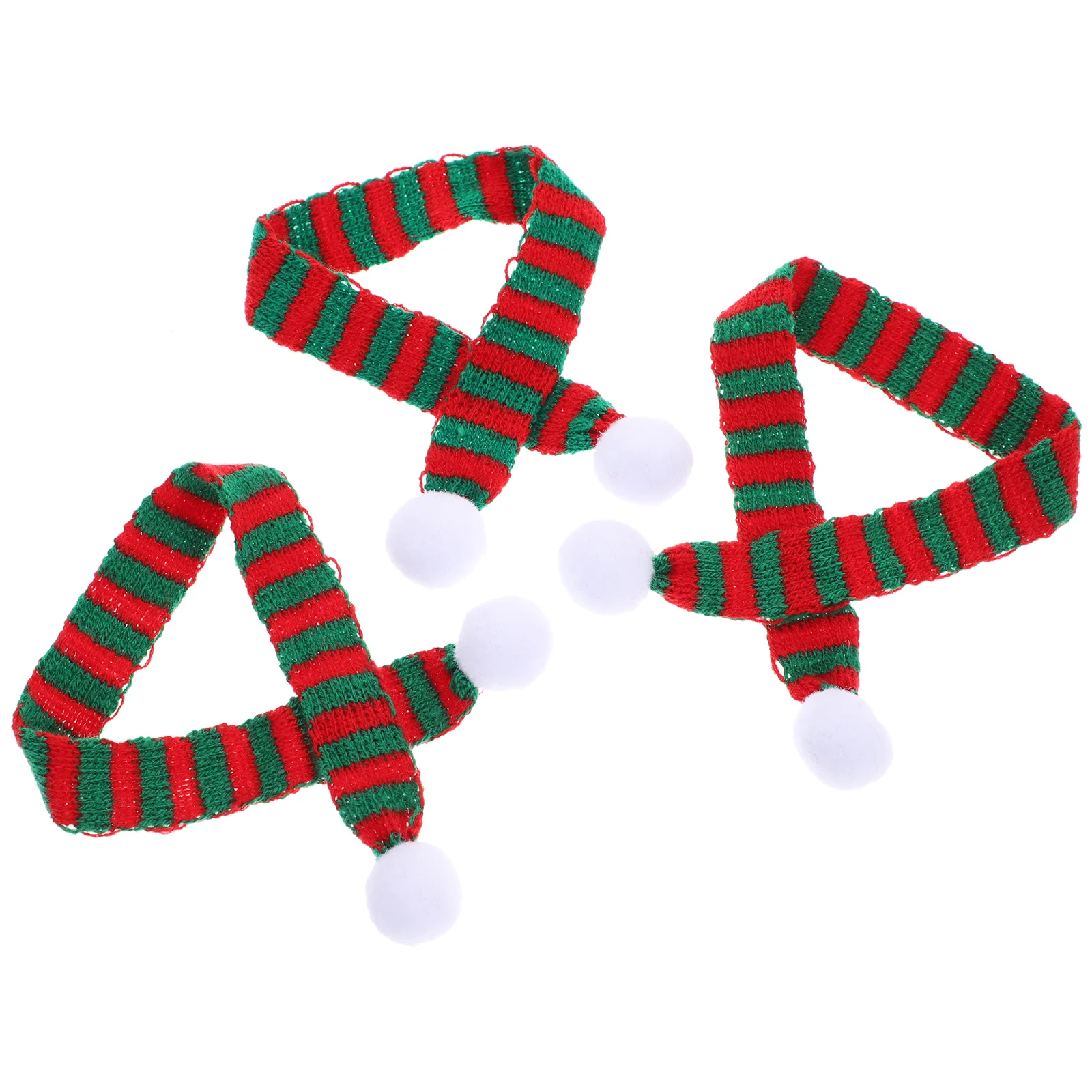 

3 Pcs Mini Scarf Scarves for Bottles Ornaments Delicate Christmas Decorations Miniature