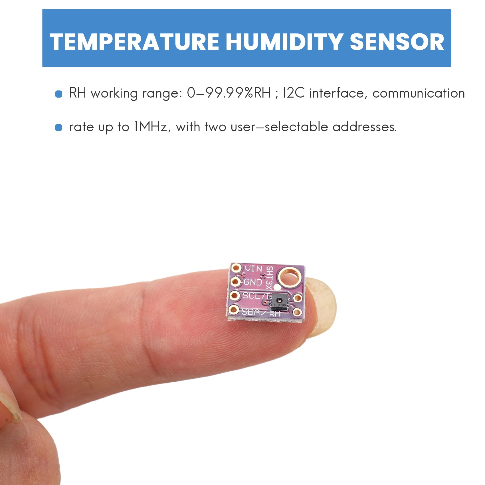 -MEOF 3Pcs SHT31-D Temperature Humidity Sensor Digital Output Sensor Module IIC I2C Interface 3.3V For Arduino Raspberry Pi