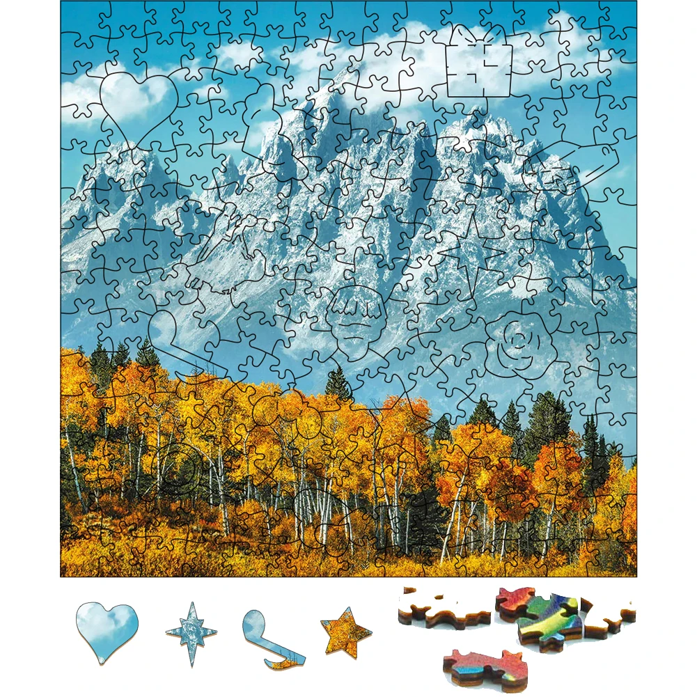 

Wooden Puzzle Grand Teton In Fall Educational Toy Landscape Jigsaw Puzzles Toys 3D Wood Puzzle Gift For Adults And Kids