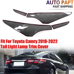 Tail Light Cover Trim Tail Lamp Shade Kit Smoked Black Lamp Hood Fit For Toyota Camry 2018-2022 Car Exterior Refit Parts