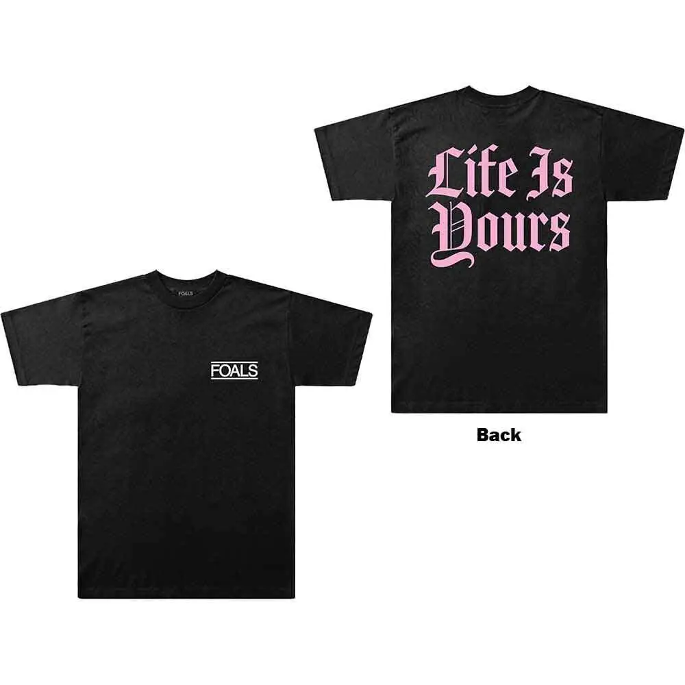 Foals Life Is Yours Text T Shirt Black New