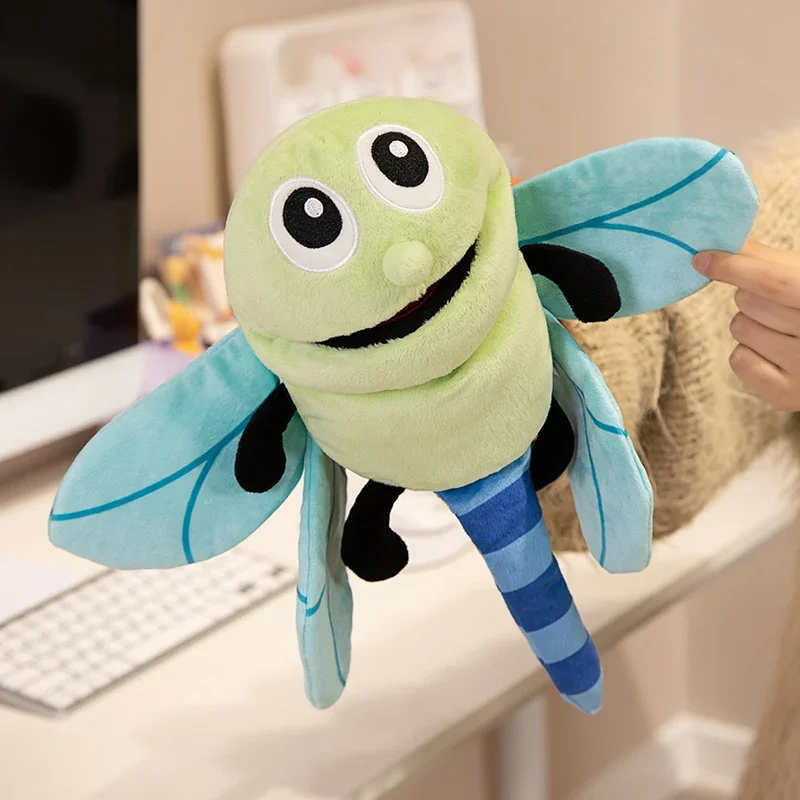 30CM Insect Soft Stuffed Toy Dragonfly Ants Butterfly Ladybug Cospaly Plush Doll Educational Baby Toys Kawaii Hand Finger Puppet