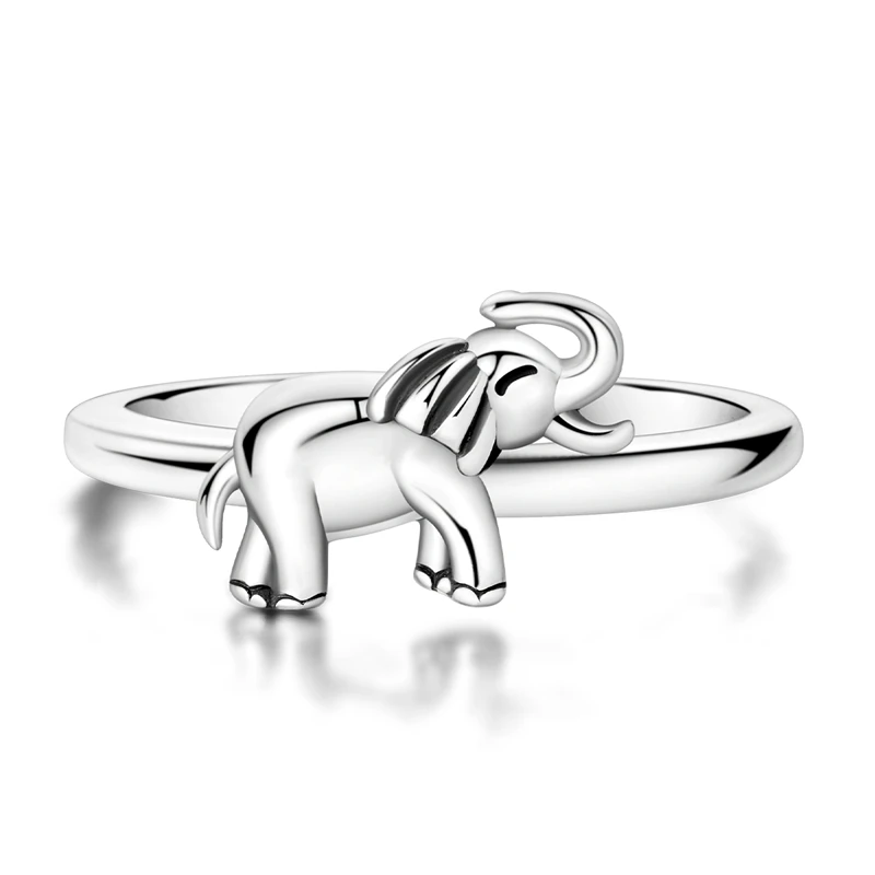 الأصلي 925 فضة الفيل خواتم مفتوحة للنساء مجوهرات للبنات هدايا المناسبات عيد ميلاد