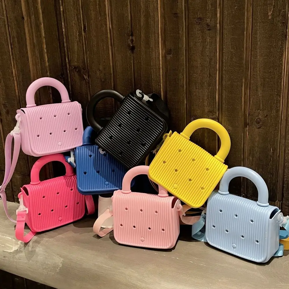 

Anti-slip Waterproof Beach Bag Top Handle Adjustable straps Cartoon Crossbody Tote Easy to Clean DIY EVA Handbags With Hole