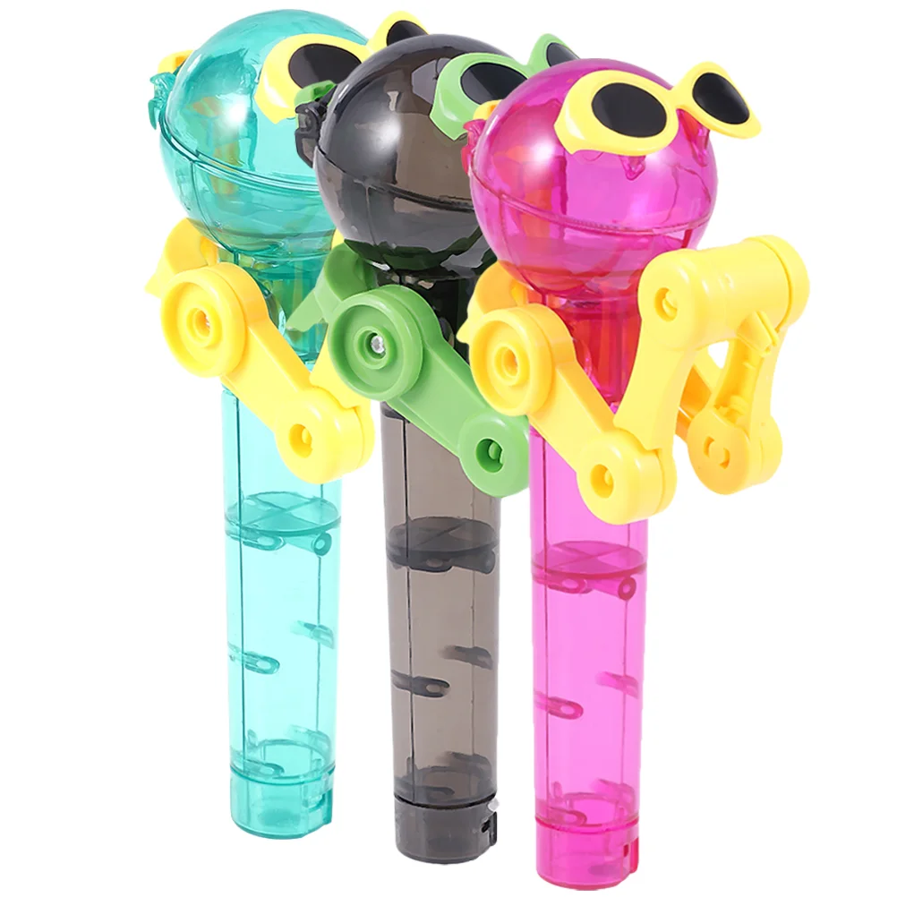 3 Pcs Robot Lollipop Toy Robot Case Fun Decompression Toy Novelty Candy Holder Party Favor Robotic Toys for Kids