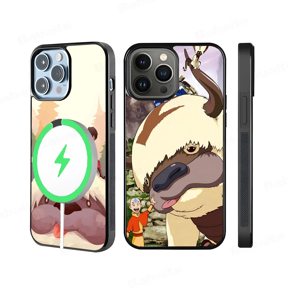 A-Avatar The Last Airbender Appa Yip Phone Case Magesafe Magnetic Wireless Charge Case For iPhone 16 14 15 Pro Max Plus Mini