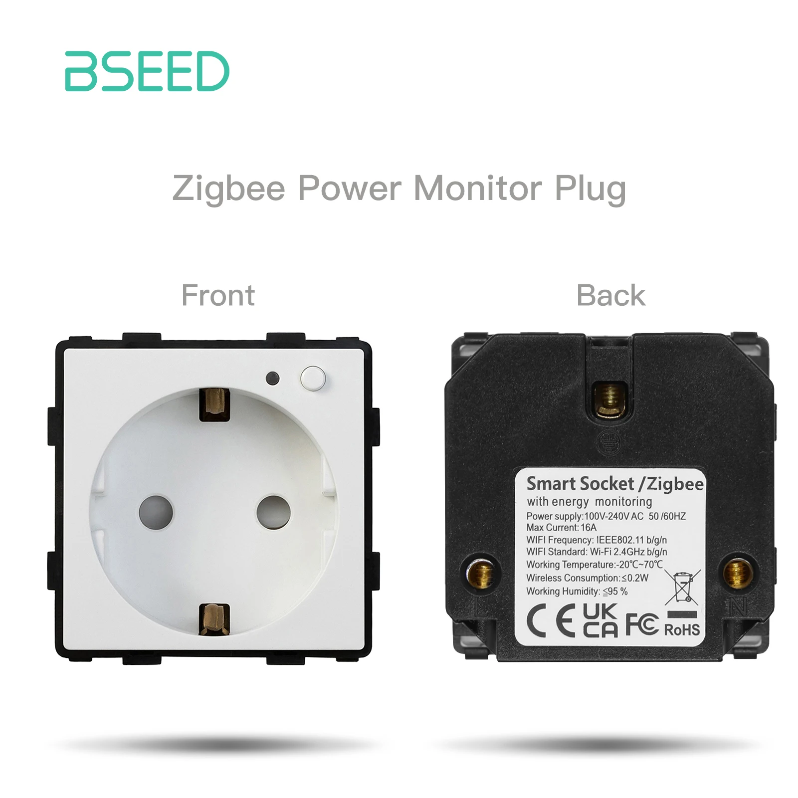 BSEED Zigbee 1/2/3Gang Touch Schalter 1/2/3Weg Funktion Basis EU Buchse Smart Stecker Glas Panel Buchse Rahmen DIY Kostenlose Kombinieren 4