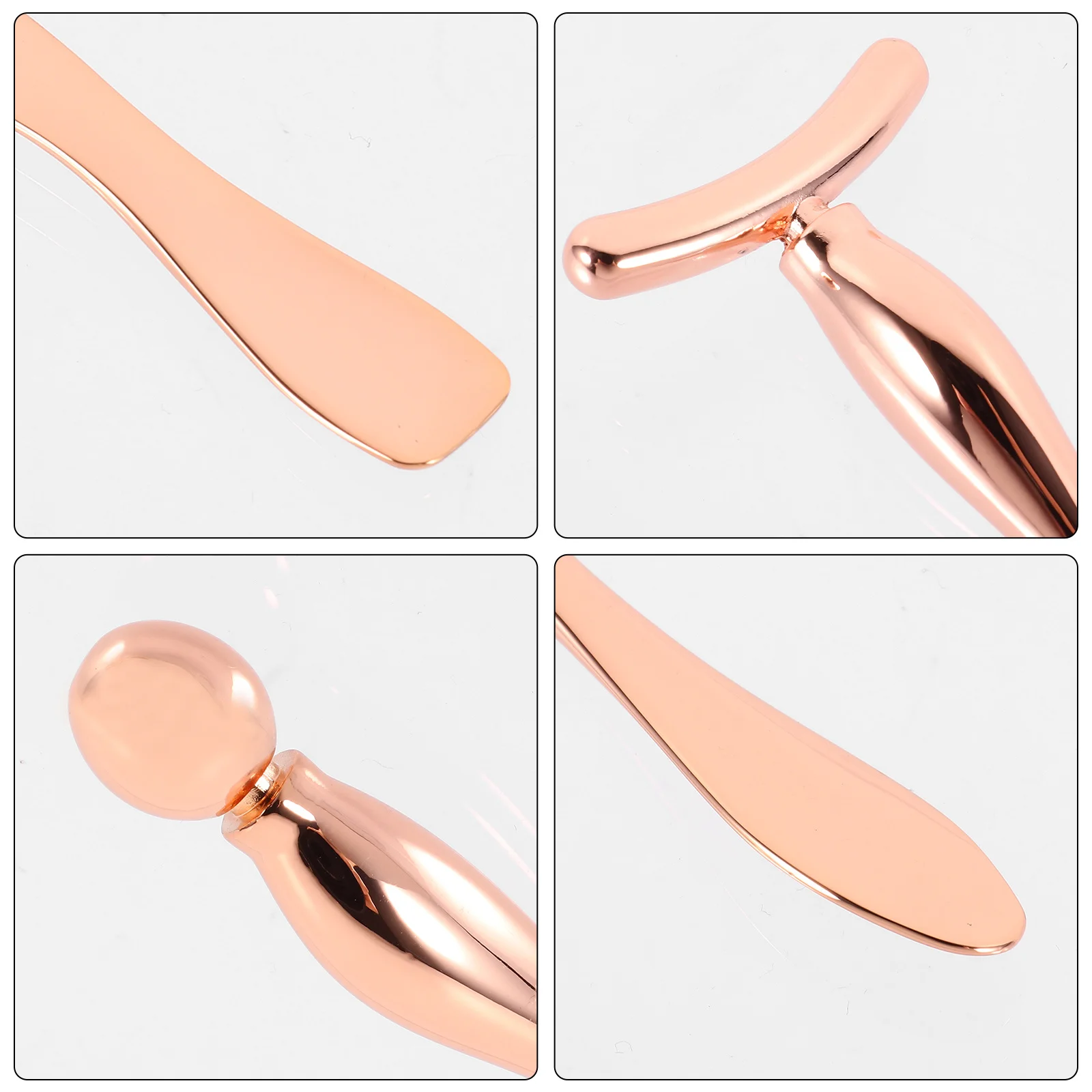 

3pcs Eye Massage Stick Metal Makeup Spoon Portable Face Cream Applicator Tool For Women Zinc Alloy Spatula