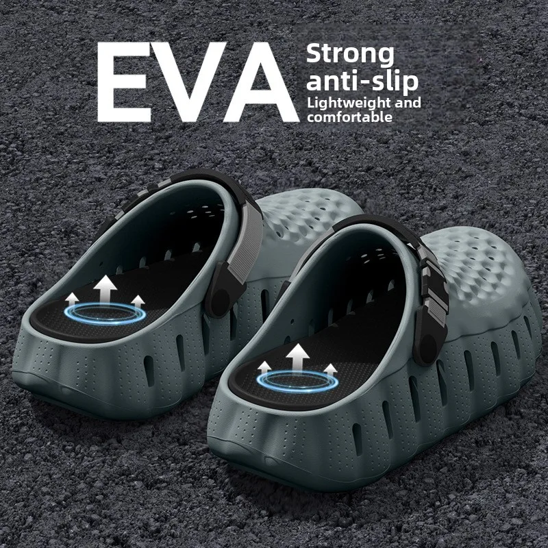 Sandalias de verano 2026 para hombre con suela gruesa y perforaciones, de material EVA, antideslizantes y resistentes al desgaste, para interior y exterior.