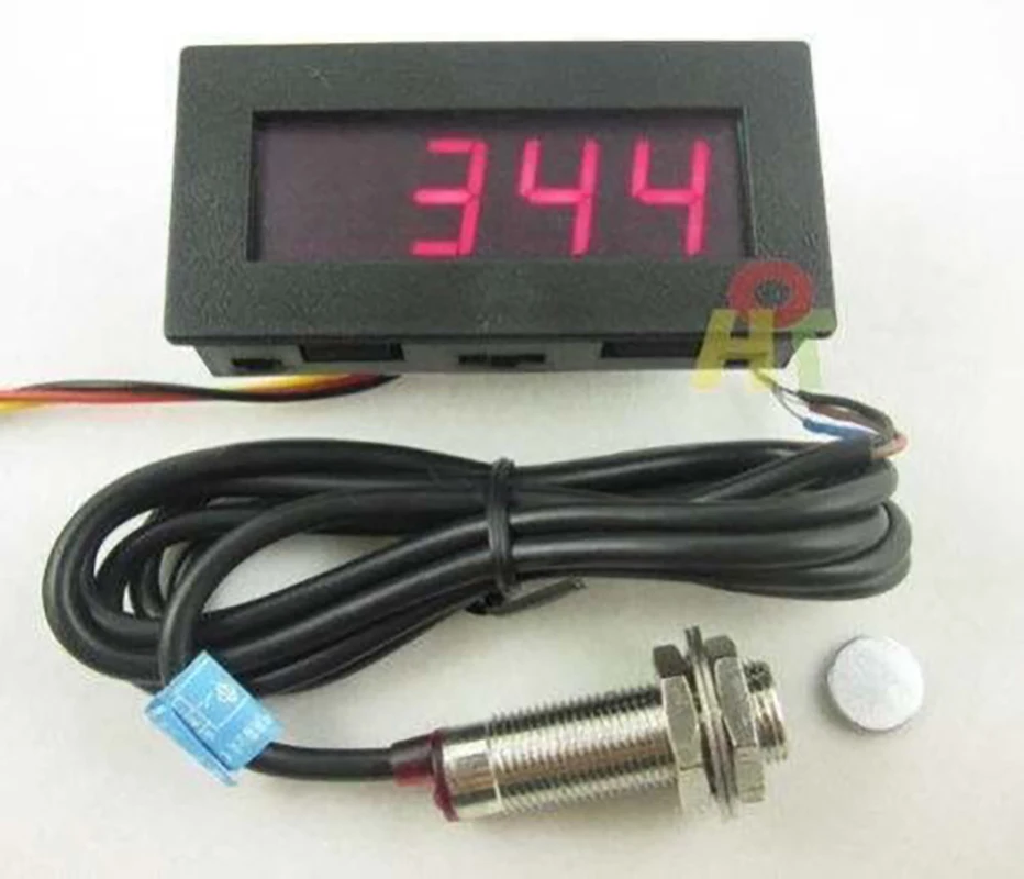 LED Digital Tachometer RPM Speed Meter + Hall Proximity Switch Sensor NPN  + magnet for 12v car Engine motor Rotating speed